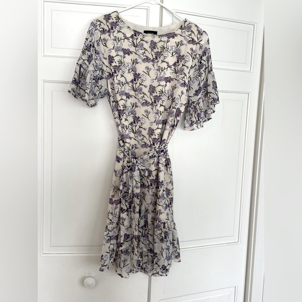 Vici Lilacs of Love Floral Ruffle Dress- Small